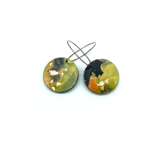 Black Beauty small disc earrings #15