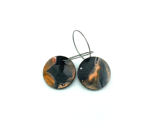 Black Beauty small disc earrings #2