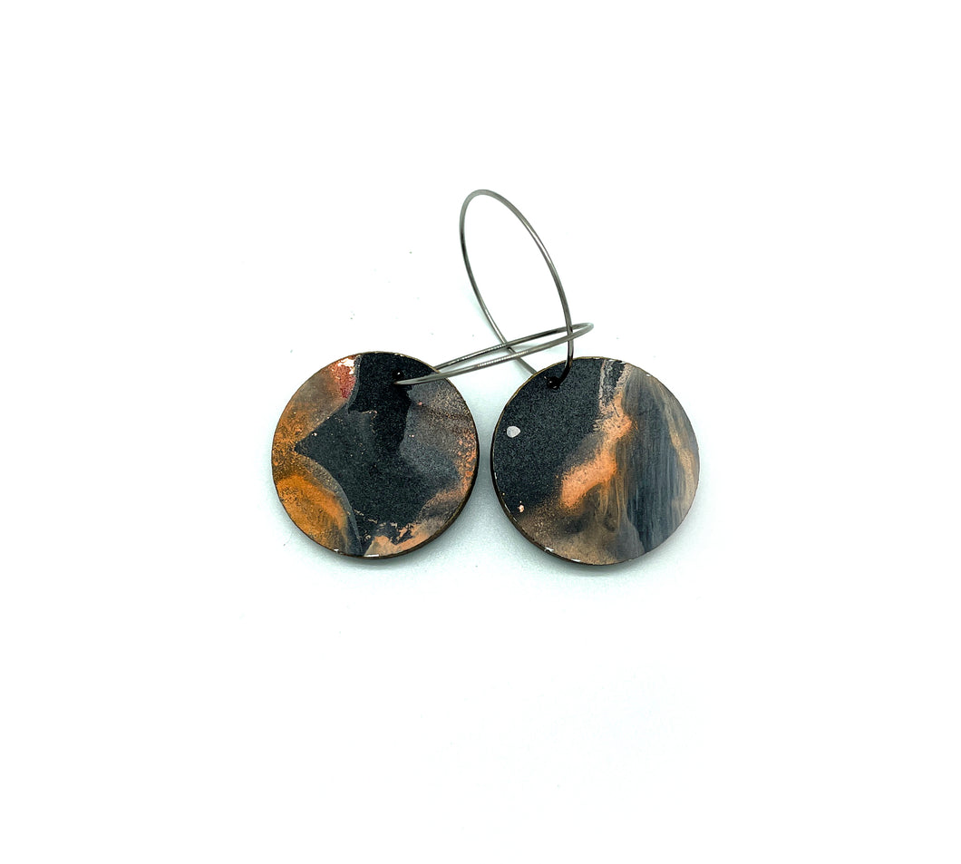 Black Beauty small disc earrings #2