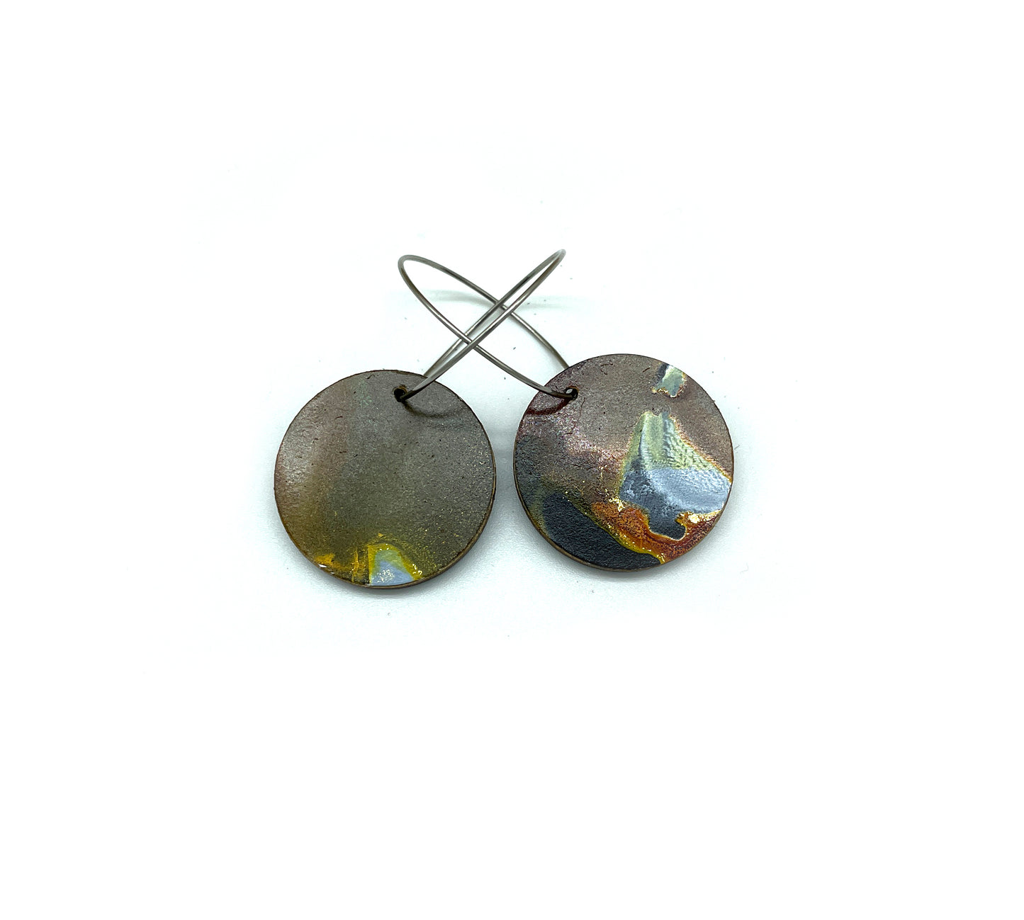 Black Beauty small disc earrings #30