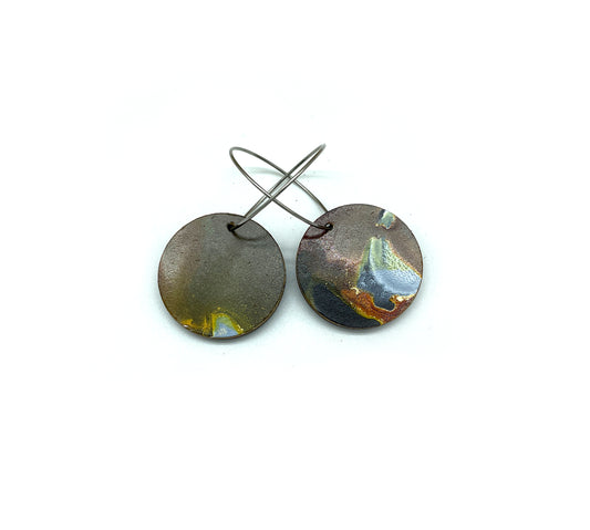 Black Beauty small disc earrings #30