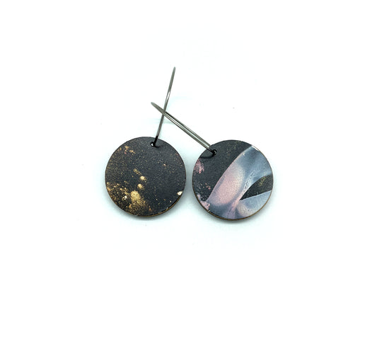 Black Beauty small disc earrings #8