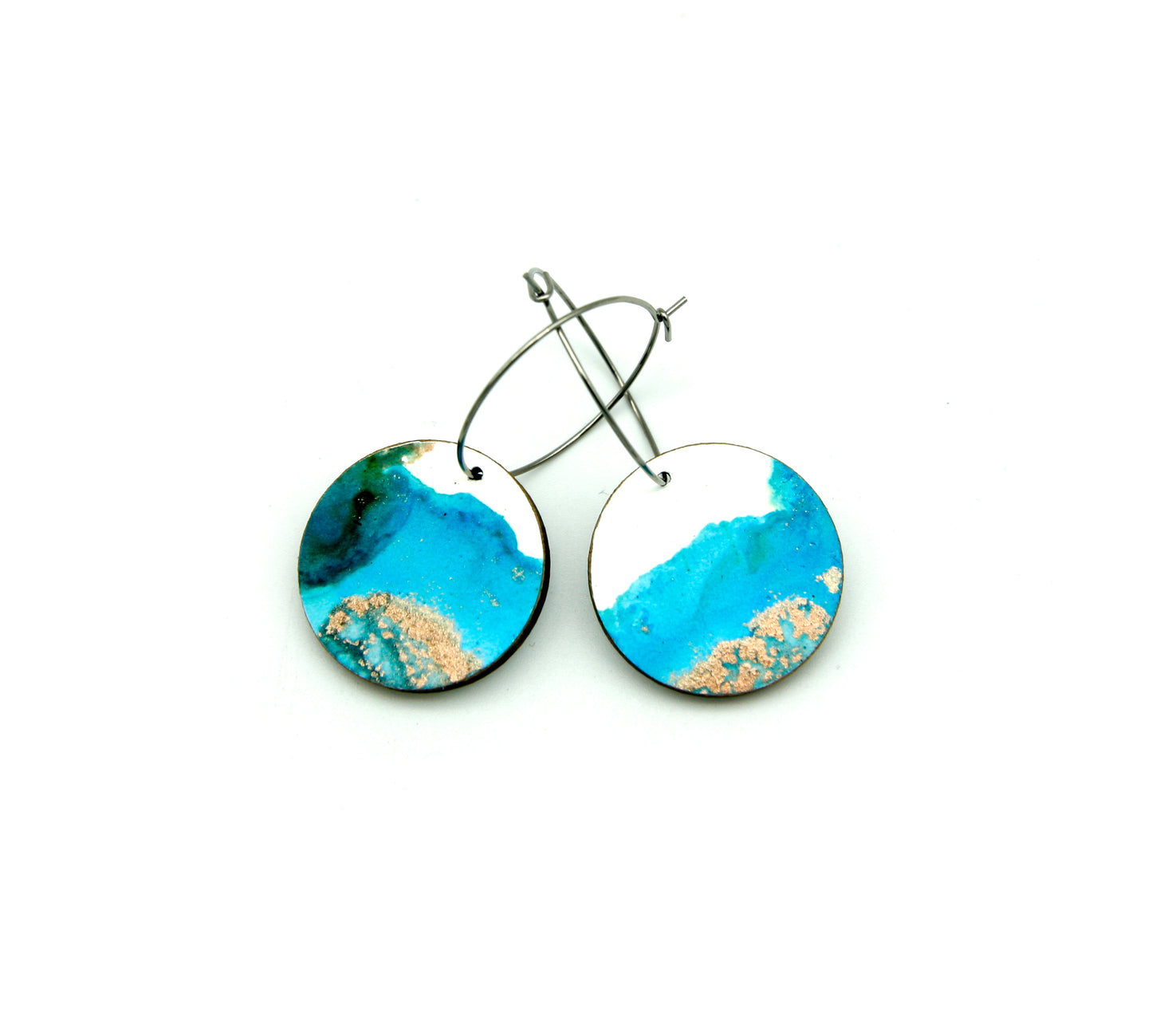 White Beauty small disc earrings #41