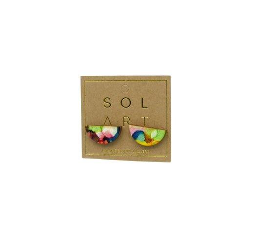 Wave Stud Moon earrings